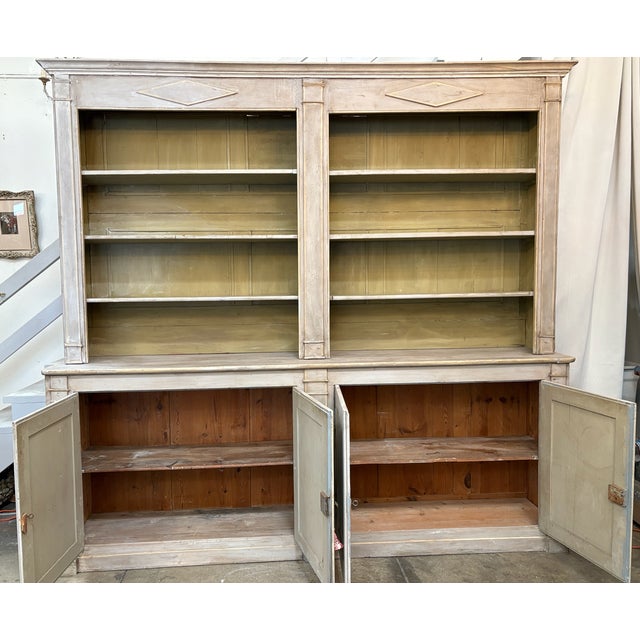 Light Gray Grand Period French Directoire Painted Bibliotheque/Bookcase For Sale - Image 8 of 12