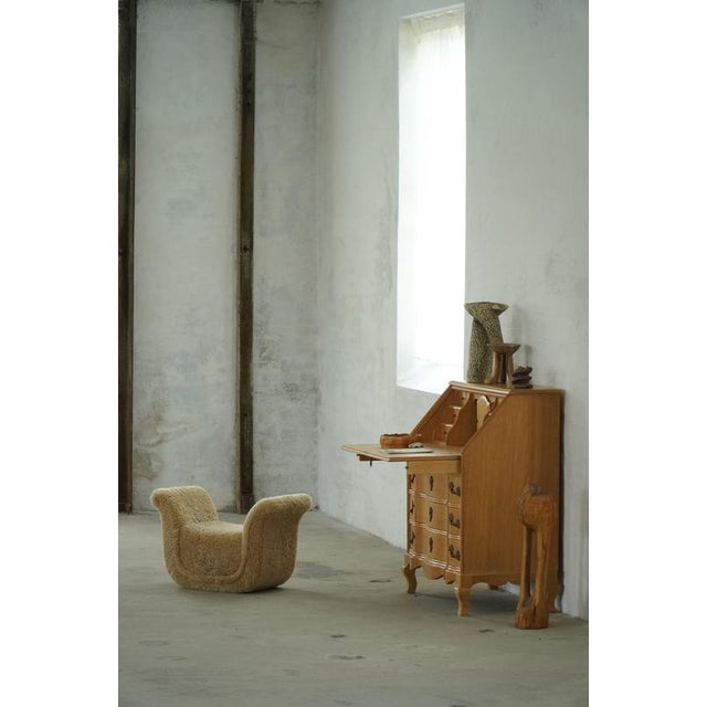 Vintage Danish Oak Drop‑Front Secretaire, 1950s For Sale - Image 13 of 18