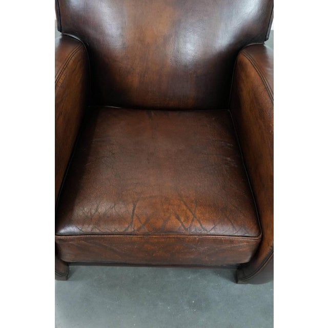 Vintage Brown Sheepskin Armchair For Sale - Image 6 of 17