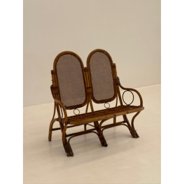Two-Seater Sofa in Rattan with Vienna Straw Backrest, 1970s For Sale - Image 15 of 15
