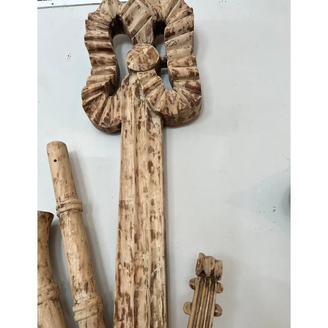 Mid-Century Modern Pair of 19th Century Italian Wood Musical & Instrumental Sculptures For Sale - Image 3 of 12