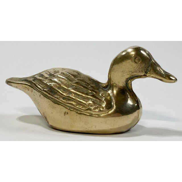 Vintage Brass Mallard Duck Paper Weight For Sale - Image 4 of 7
