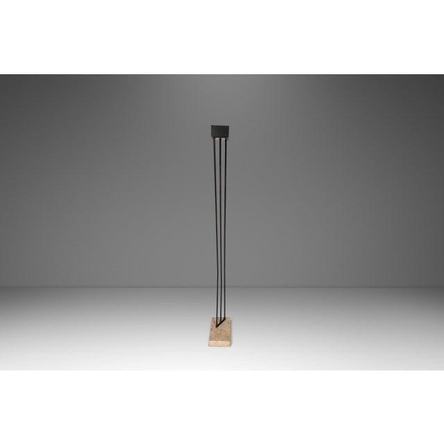 1980s Mid-Century Post Modern Italian Cantilever Freestanding 6 Foot Floor Lamp With Travertine Base, Italy, C. 1980s For Sale - Image 5 of 15