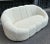 Mid-Century Modern Two-Seater Sofa with Rounded Design in White Bouclé Fabric, 2000s For Sale - Image 3 of 4