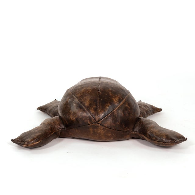 Dimitri Omersa Leather Frog Footstool in the Manner of Dimitri Omersa For Sale - Image 4 of 9