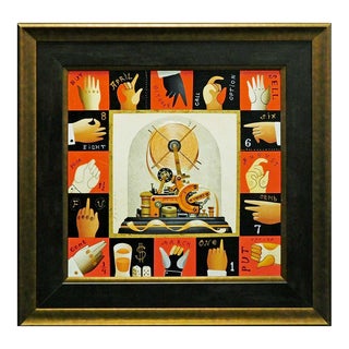 Anton Arkhipov "Ticker"" Original on Canvas Hand Signed Custom Framed For Sale