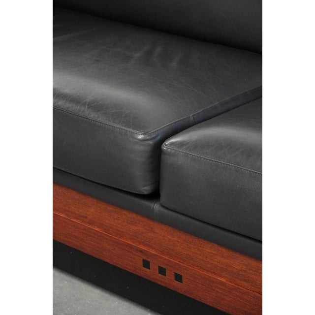 Art Deco Black Cowhide Leather and Wood 3-Seater Sofas from Schuitema, Set of 2 For Sale - Image 12 of 18
