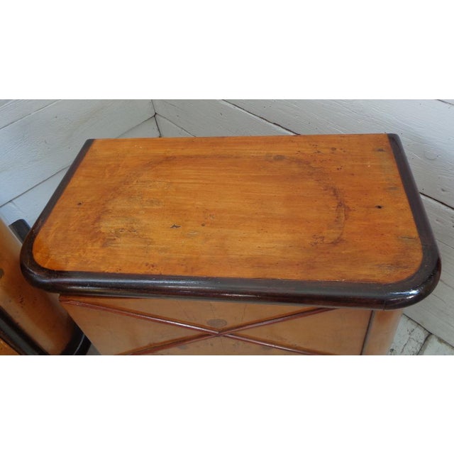 Black Art Deco Bedside Tables in the style of Osvaldo Borsani, 1940s, Set of 2 For Sale - Image 8 of 11