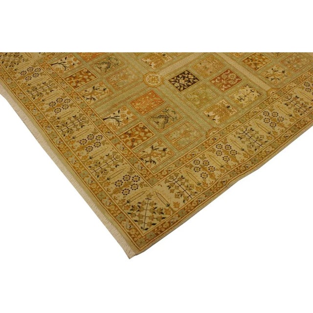 1980s 1980s Semi Vintage Tan/Gold Turkish Hand-Knotted Rug -4'1 X 6'0 For Sale - Image 5 of 8