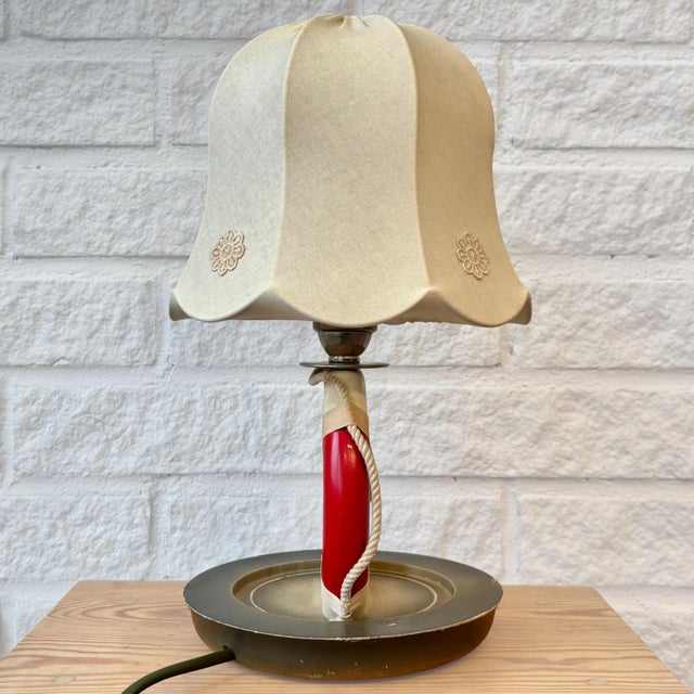 Mid-Century Modern Swedish Modern Nautical Lifebuoy Table Lamp by Olof Heijke, Stockholm, 1940s For Sale - Image 3 of 10