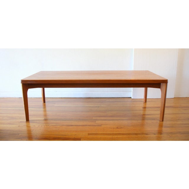 Mid Century Modern Danish Teak Coffee Table by Henning Kjærnulf For Sale In Philadelphia - Image 6 of 6