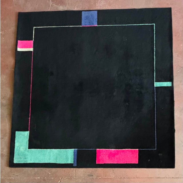 Postmodern Vintage Square Kinast Rug, 1980s For Sale - Image 3 of 7