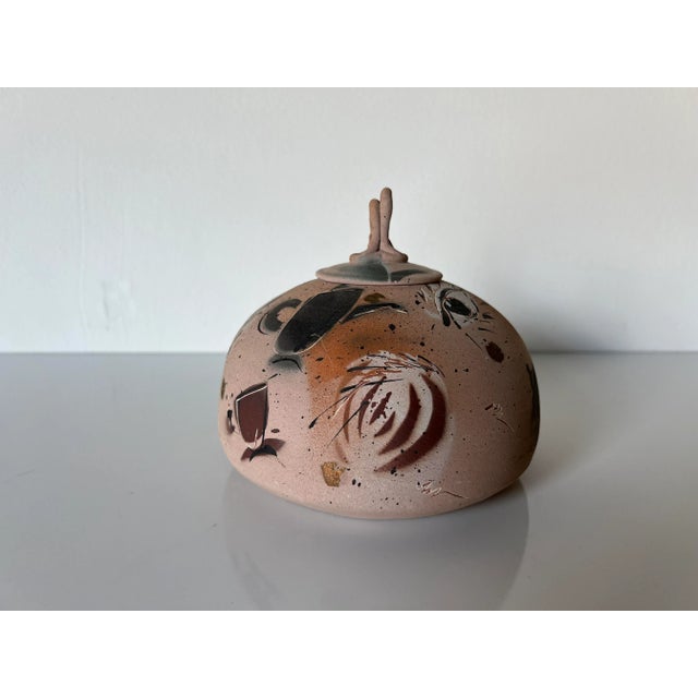 Laura Ross Artistic Hand Painted Pottery Urn/ Vase For Sale - Image 13 of 13