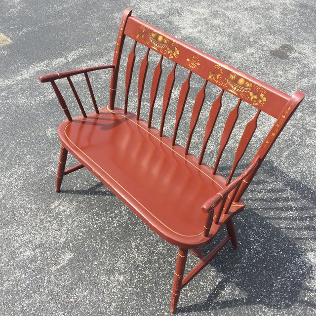 Vintage Nichols & Stone Hitchcock Stenciled Bench Chairish