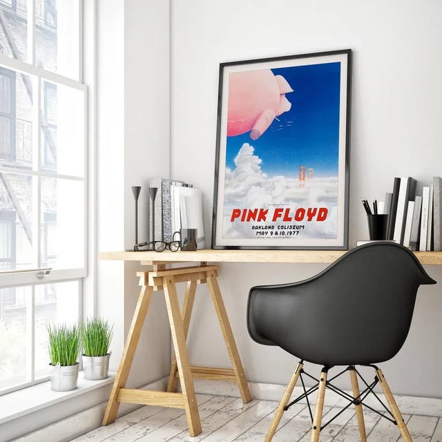 Postmodern Pink Floyd Original Concert Poster for Oakland Coliseum by Randy Tuten, 1977 For Sale - Image 3 of 4