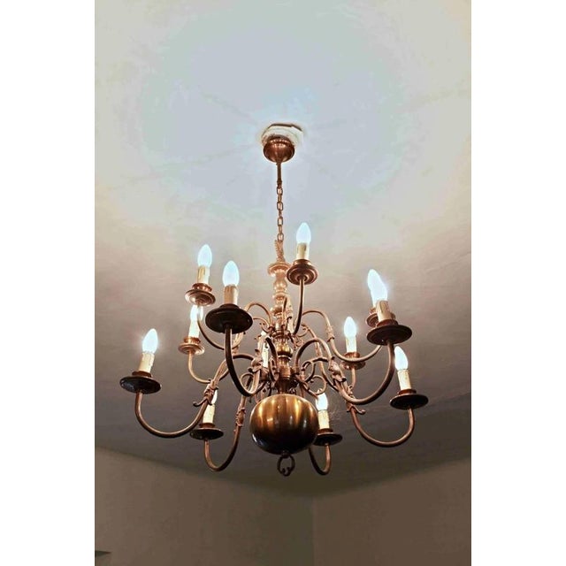 Flemish Two-Story Chandelier with Eagle in Brass For Sale - Image 4 of 5