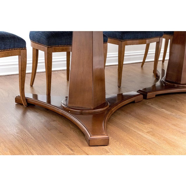 Vintage Attributed to Nancy Corzine Double Pedestal Dining Table For Sale - Image 9 of 12