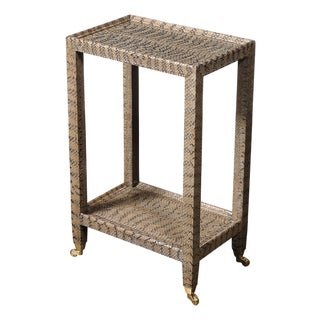 Mid-Century Modernist Python Side Table With Brass Castors by Karl Springer For Sale