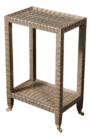 Mid-Century Modernist Python Side Table With Brass Castors by Karl Springer