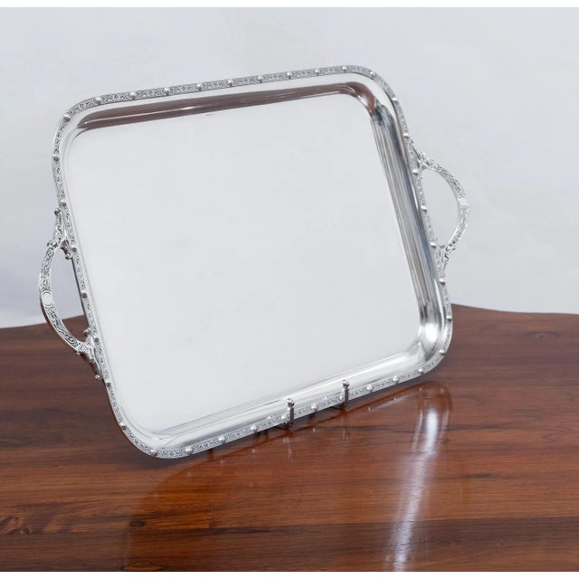 George v sterling silver twin handled tray with celtic decoration. Fully hallmarked for adie brothers ltd, birmingham...