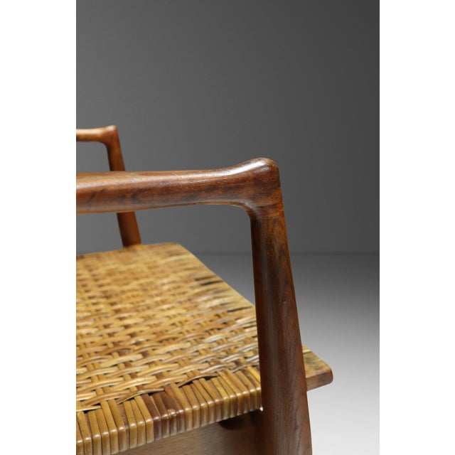 Early Set of Two ( 2 ) Finn Juhl Model Sw96 Lounge Chairs in Teak, Oak, and Caning Attributed to Søren Willadsen, Denmark, C. 1950s For Sale - Image 13 of 16