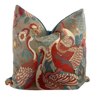 Kravet "Kimono Inspired" in Haute Red 22" Pillows-A Pair For Sale