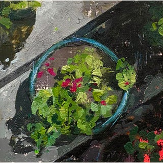 Pot Plants by Conrado López | Acrylic and oil on canvas Still life of potted plants For Sale