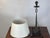 Mid 20th Century Tall Patinated Wrought Iron Table Lamp With Custom Parchment Shade For Sale - Image 9 of 9