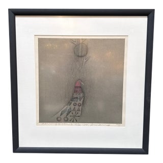 Kumihiro Amano Morning Wood 1977 Woodblock Print, Signed For Sale