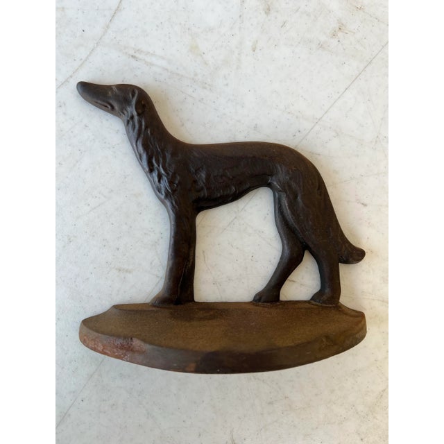 Metal Vintage 1929 Art Deco Cast Iron Bookends, Russian Wolfhound - Corp - a Pair For Sale - Image 7 of 11