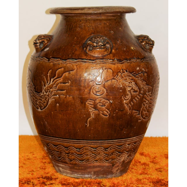 16th century Ming Dynasty vessel with classic dragons guarding pearls design, signifying strength and wisdom. These...