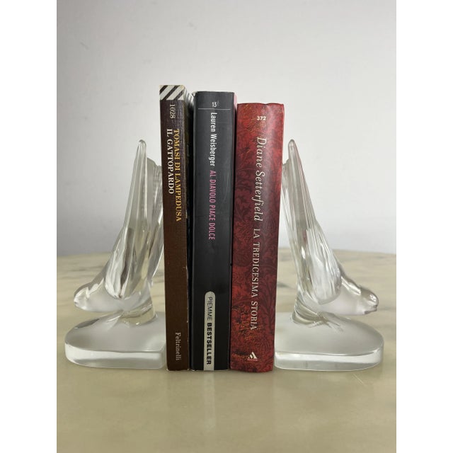 Crystal Bookends by Lalique, France, 1980s, Set of 2 For Sale - Image 11 of 11