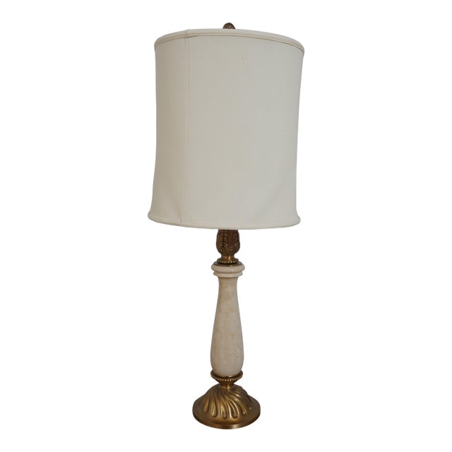 Regency Style Alabaster & Brass Table Lamp For Sale