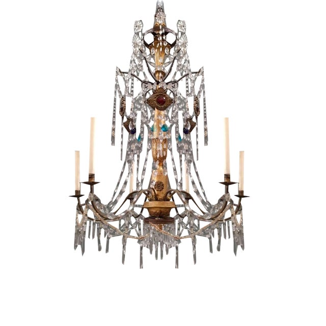 Italian Gilt Chandelier, 1820s For Sale