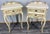 A beautiful pair of Vintage Shabby Chic Louis-style bedside tables, featuring a charming cream and gold painted finish...