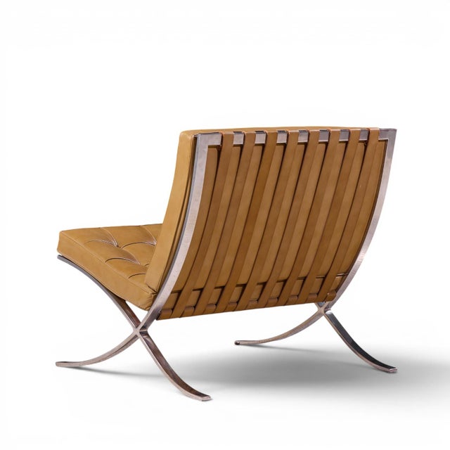 Chrome Mies Van Der Rohe for Knoll Mid Century Barcelona Lounge Chairs - Pair For Sale - Image 8 of 13