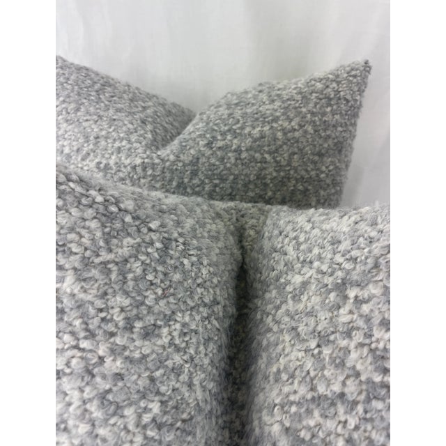 Transitional Designers Guild "Fontenoy" in Zinc Boucle 22" Pillows-A Pair For Sale - Image 3 of 5