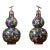 Pair of Vintage Cloisonné Enamel Double-Gourd Vases – Fu Lu Shuang Quan For Sale