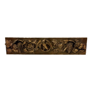 Antique Bronze Architectural Freize Bird With Grapes For Sale