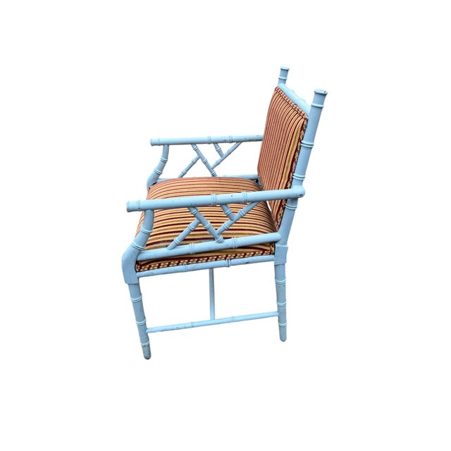Mid 20th Century Faux Bamboo Armchair For Sale - Image 4 of 11
