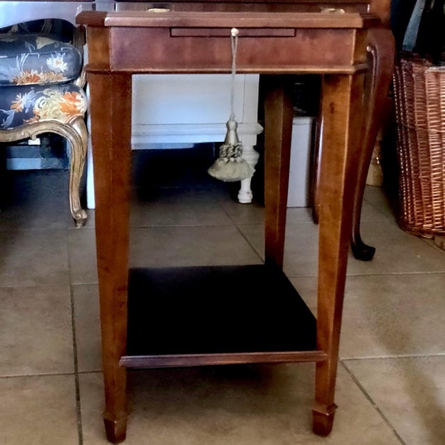 1980s 1987 Altavista Lane Chippendale Style Mahogany Note/DrinksTable Pullout Tray For Sale - Image 5 of 11