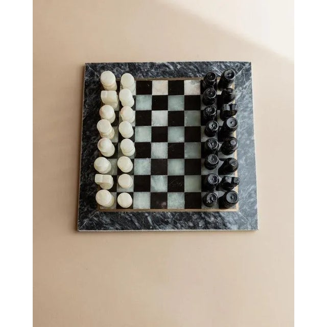 This vintage marble chess set from 1960s Italy is a timeless example of refined craftsmanship and elegant design. The...