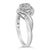 Contemporary Sterling Silver 1/10 Cttw Diamond Bypass Cluster Ring - Size 8 For Sale - Image 3 of 6