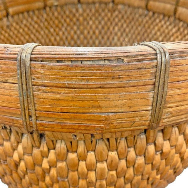 Mid20th Century Chinese Woven Reed Basket Chairish