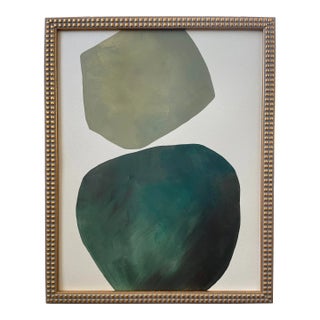 2023 "Smeraldo" Contemporary Abstract Painting on Cotton Paper by Artist r.k. Red For Sale