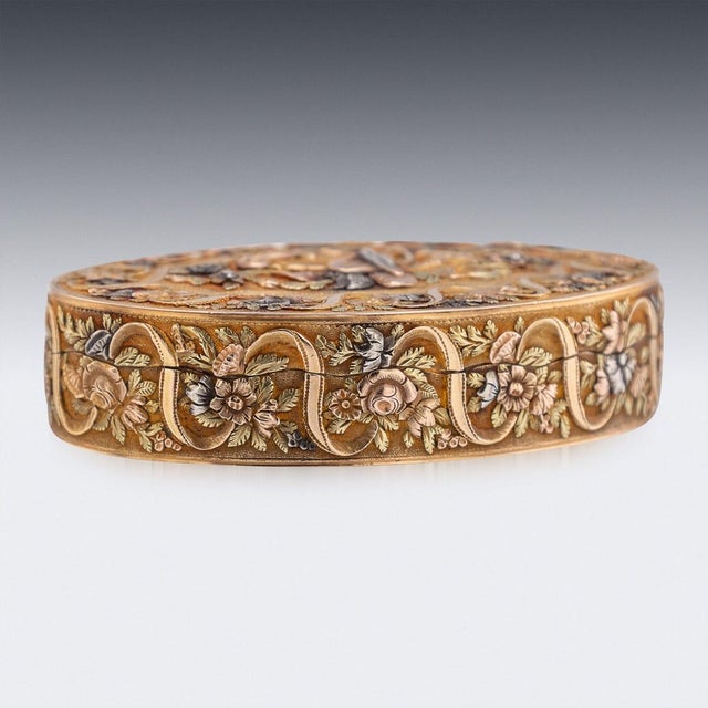 Antique Continental 3-Colour Gold Snuff Box, 1800s For Sale - Image 13 of 18