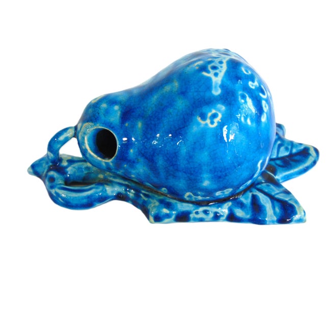 French French Majolica Glazed Pear Wall Pocket Vase 8"h X 3.75"w X 3.5"d For Sale - Image 3 of 5