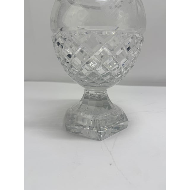 Transparent Early 20th Century Crystal Claret Ewer, Wheel-Engraved Game Frieze, Possibly Val Saint-Lambert For Sale - Image 8 of 11