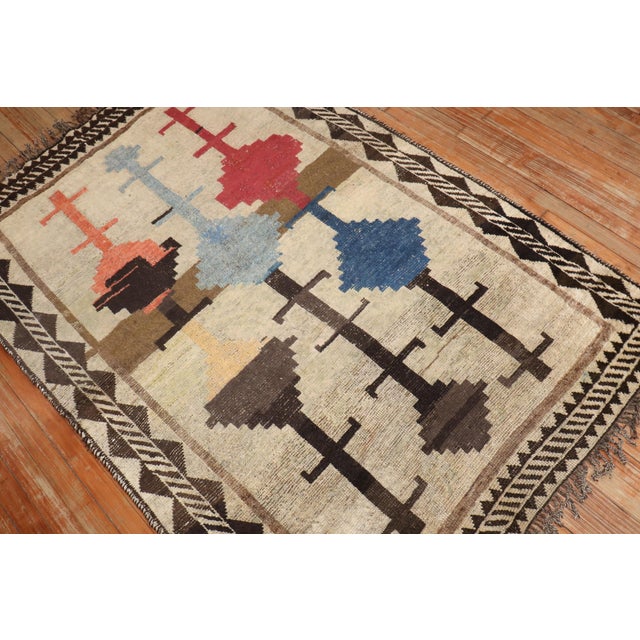 Persian Antique Zabihi Collection Persian Gabbeh Rug - 4'2" x 6' For Sale - Image 3 of 7