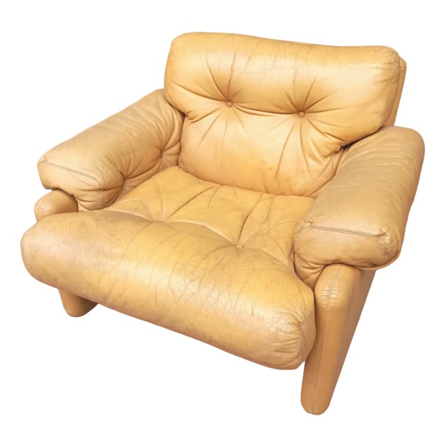 Coronado Leather Chair by Tobia Scarpa for B&B Italia, 1970s For Sale